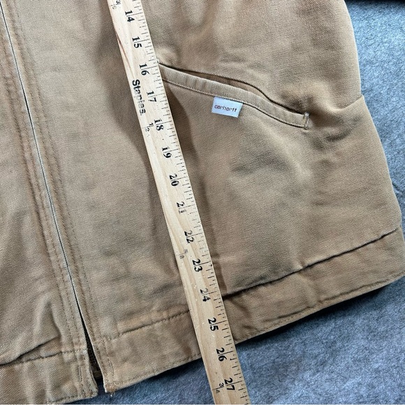 Vintage Carhartt Detroit Jacket Men Medium Tan Workwear Canvas 100 Years Blanket - Picture 9 of 12